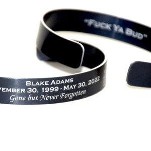 Blake Adams Engraved Memorial Bracelet