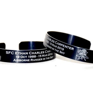 SFC Ethan Charles Carpenter Engraved Memorial Bracelet