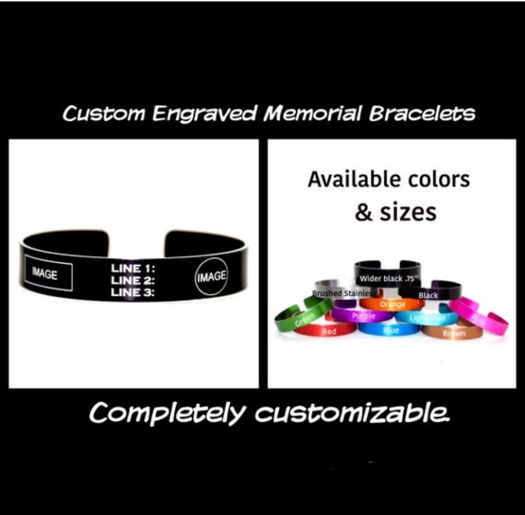 Memorial Bracelet, Engraved Military Band, Fallen Officer
