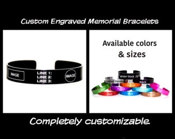 Memorial Bracelet, Engraved Military Band, Fallen Officer, Military Bracelets, KIA Bracelet, End of Watch, IGY6, Bereavement gift, Tribute