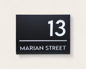 Personalised Laser Cut House Number Sign, Street Address Plaque
