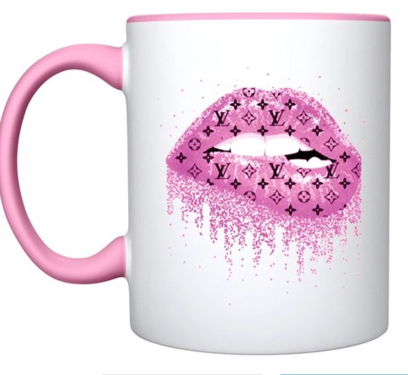 Lv lipstick drip lips mug Etsy