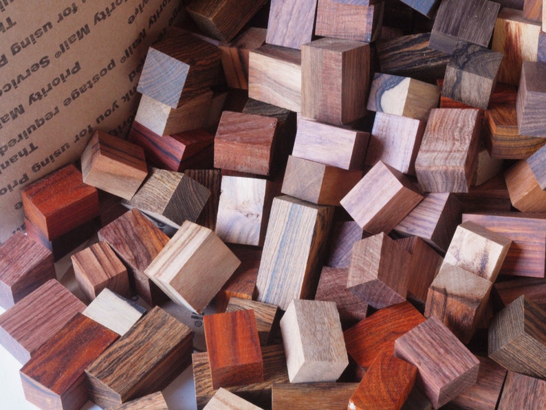 Exotic Wood Scraps 250pc. Mix image 1