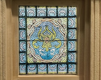 Dollhouse Miniature - Belcher Style Mosaic Stained Glass - Window Decal