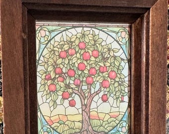 Apple Tree Stained Glass - Window Decal - Dollhouse Miniature - 1:12 Scale