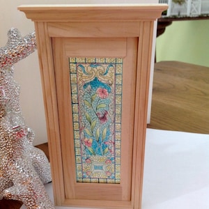 Dollhouse Miniature - Floral Stained Glass Single Door Decal