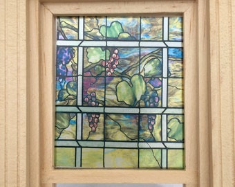 Dollhouse Miniature - Tiffany Style Grapes Stained Glass - Window Decal