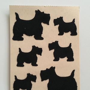 Vintage Rare Sandylion Fuzzy Scottish Dog Stickers Maxi Sheet