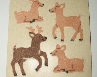 Vintage Rare Sandylion Fuzzy Deer Stickers
