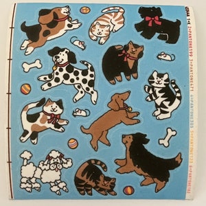 Vintage Sandylion Fuzzy Dog Stickers Maxi