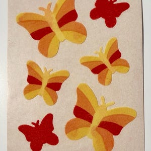 Vintage Rare Sandylion Fuzzy Butterfly Stickers Maxi Sheet