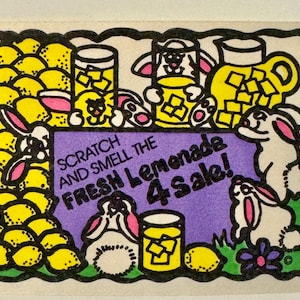 Vintage seltener Mello Smello Lemonade Scratch N Sniff Aufkleber