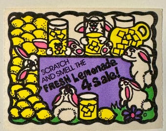 Vintage zeldzame sticker mello geur limonade Scratch N Sniff