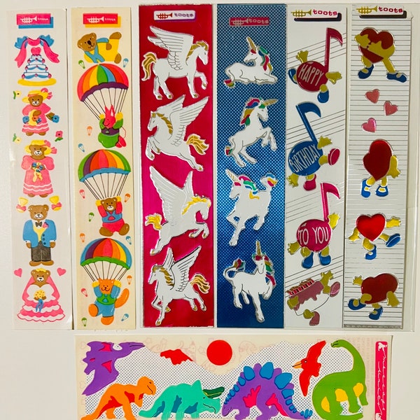 Vintage Rare Toots Sticker Strips