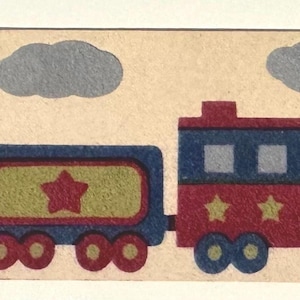 Tira de pegatinas de tren borroso Sandylion raro vintage