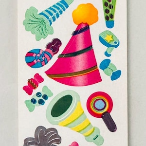 Vintage Rare Sandylion Birthday Party Sticker Strip