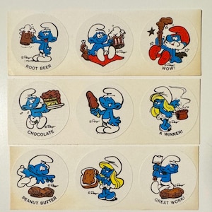 Vintage Rare Scratch N Sniff Schlumpf Aufkleber