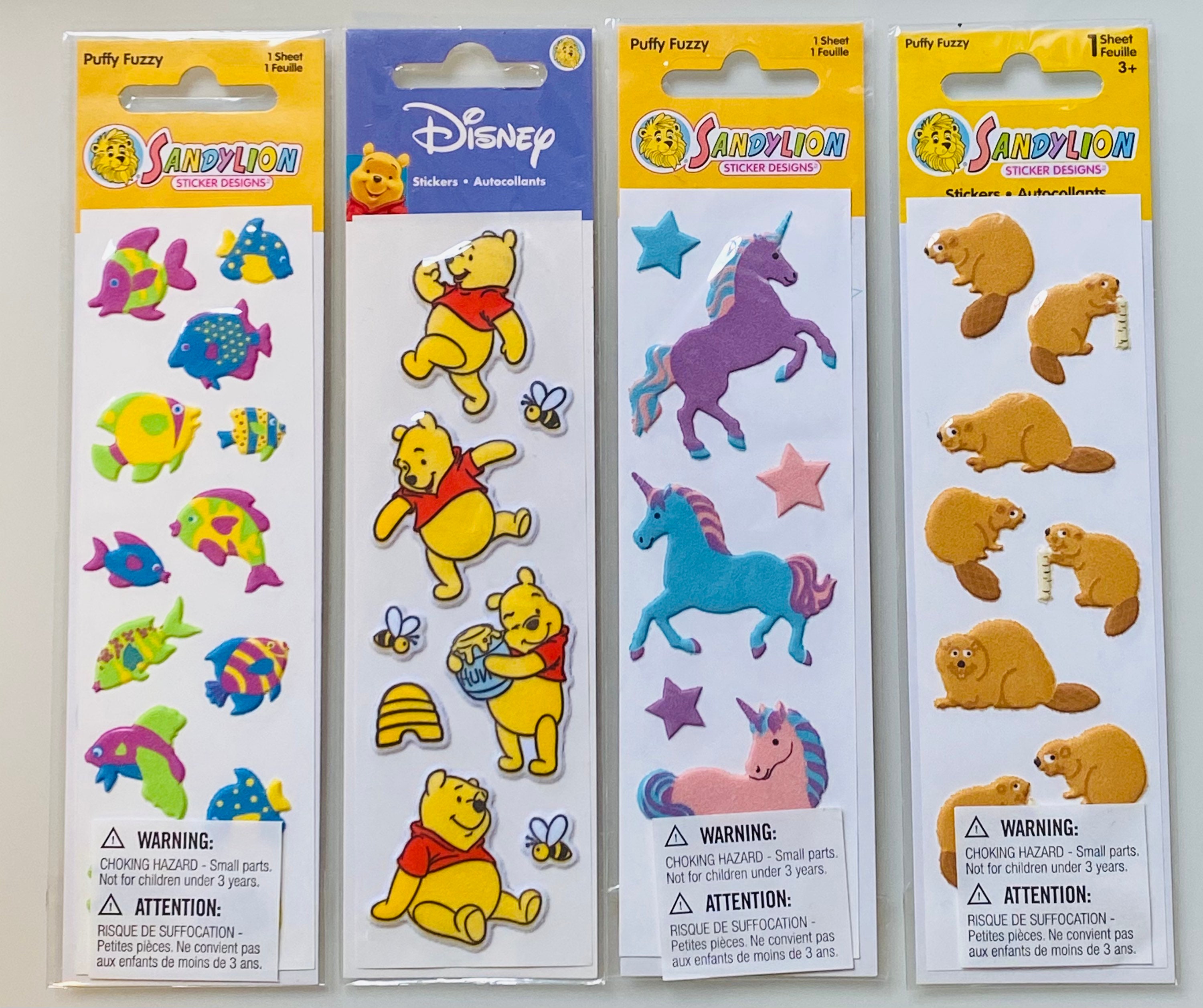 Vintage Rare Sandylion Puffy Fuzzy Stickers 