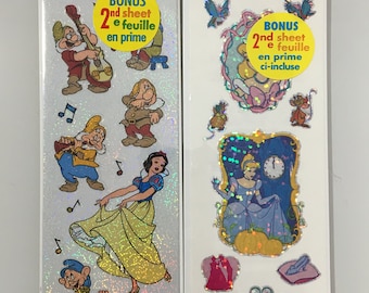 ディズニー　SANDYLIONシール  7組　ヴィンテージ Vintage Sandylion Dinsey Princess Stickers. Cinderella, Snow