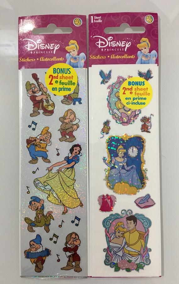 Vintage Sandylion Dinsey Princess Stickers. Cinderella, Snow White  