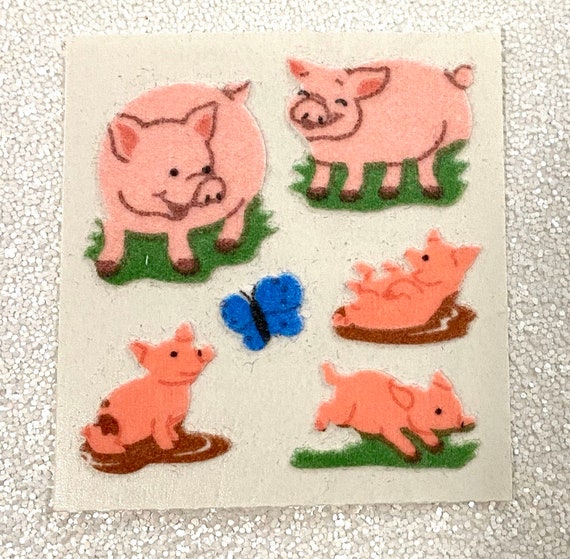 Pig Christmas Gift Labels, 42 Self Adhesive Farm Animal Stickers