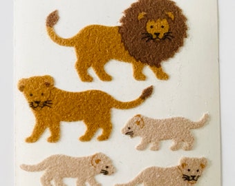 Vintage Sandylion Fuzzy Lion Stickers
