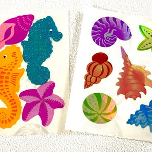 Vintage Rare Sandylion Seashell Beach Seahorse Stickers