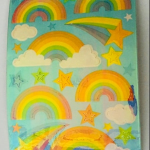 Vintage Sandylion Rainbow Pearl Stars Maxi Sheet