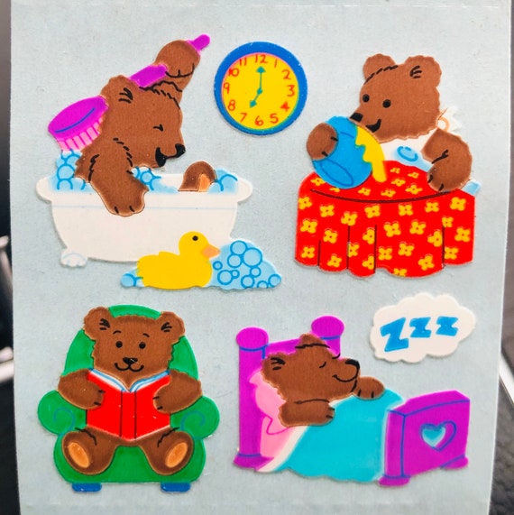 Sticker Trader like sandylion vintage very rare straw bears sticker strip
