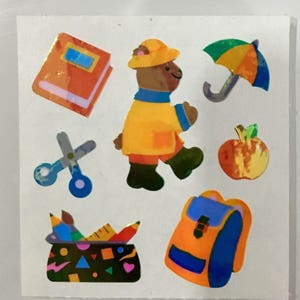 Vintage Sandylion Pearl School Teddy Bear Stickers