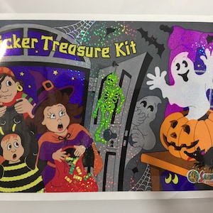 Adesivo Vintage Sandylion grande kit de tesouro de Halloween
