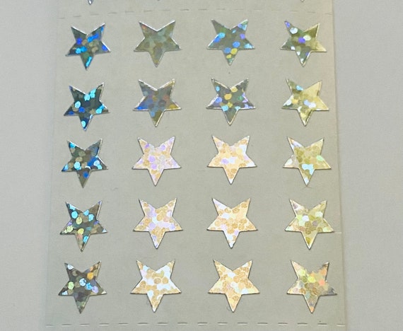 Vintage Rare Sandylion Shiny Silver Stars Stickers