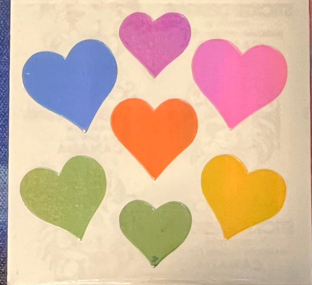 Vintage Rare Sandylion Rainbow Pearl Heart Stickers Etsy