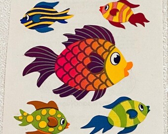 Vintage Rare Sandylion Tropical Fish Stickers