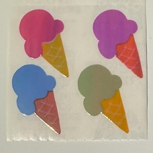 Vintage seltene Sandylion Perlen Regenbogen Eis Aufkleber