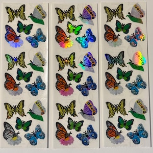 Vintage Rare Sandylion Butterfly Sticker Strips