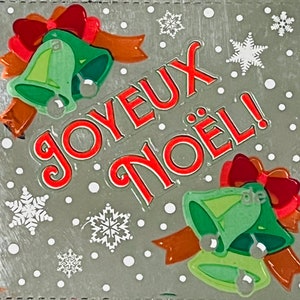 vintage Rare Sandylion Merry Christmas Bells Bow Foil Sticker