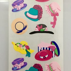 Adesivos de vestir chapéu chique Sandylion Kromekote vintage