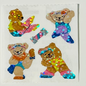 Vintage Rare Sandylion Workout Bear Stickers