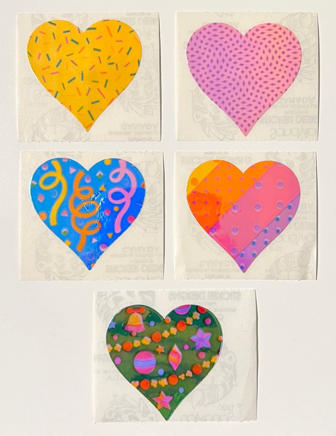 Vintage Rare Sandylion Mini Pearl Heart Stickers Etsy