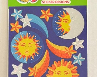 Vintage Prismatic Sandylion Sun, Moon, Stars Stickers