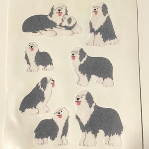 Vintage Rare Sandylion Fuzzy Sheepdog Maxi Stickers