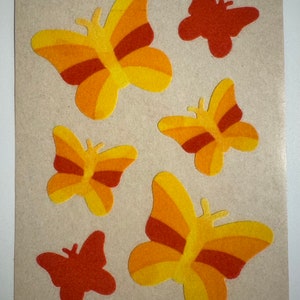 Vintage Rare Sandylion Fuzzy Butterfly Stickers Maxi Sheet