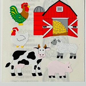 Vintage Sandylion Farm Animals, Cow, Pig, Sheep Stickers