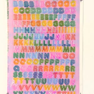 Maxi autocollants alphabet lions des sables, perles arc-en-ciel rares vintage