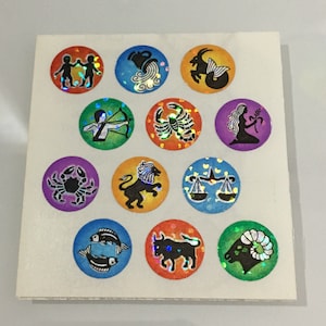 Vintage Sandylion Horoscope Stickers. 3 Squares