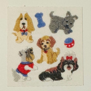 Vintage Rare Sandylion Fuzzy  Dog Stickers