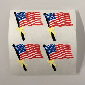 Vintage Rare Sandylion Kromekote American Flag Stickers