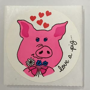 Vintage Sandylion Love A Piggy 80s Vintage Sticker