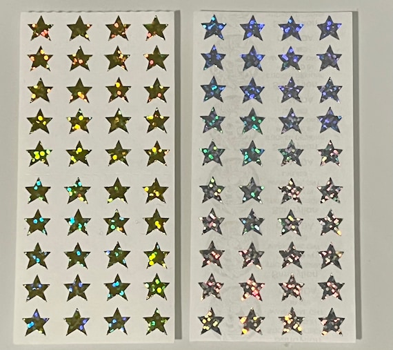 Sandylion MINI GOLD STARS - 1 Square Vintage 3/8 Sparkle Gold Stars  Stickers